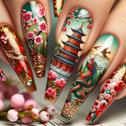 Chinese painting on nails. How to make Chinese painting on nails - step-by-step instructions